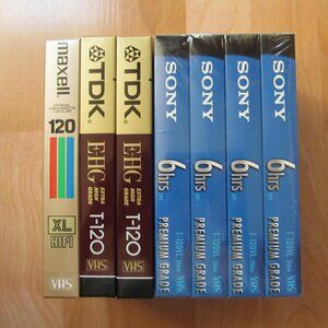 Mix Bag of VHS T-120  6 hours Tapes NEW  Lot of 7